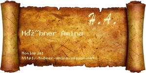 Hübner Amina névjegykártya